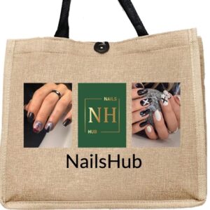 NailsHub Branded Linen Shopper – Khaki